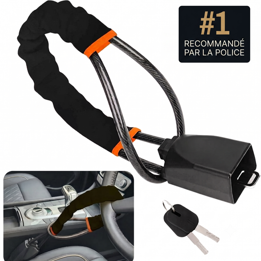 AntiVol Pro — Bloque-volant en acier avec câble et boucle de sécurité