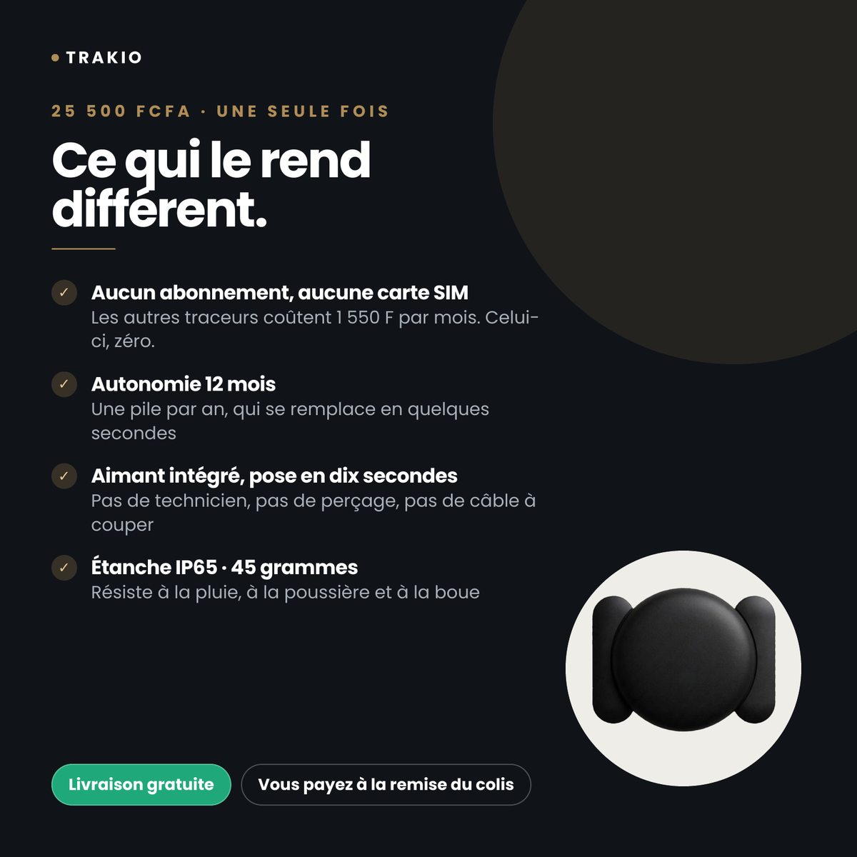 GP360 — Traceur GPS précis sans abonnement (iPhone & Android)